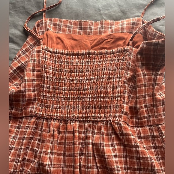Aeropostale Orange/Peach Plaid Dress, Size: L-XL - Picture 3 of 4